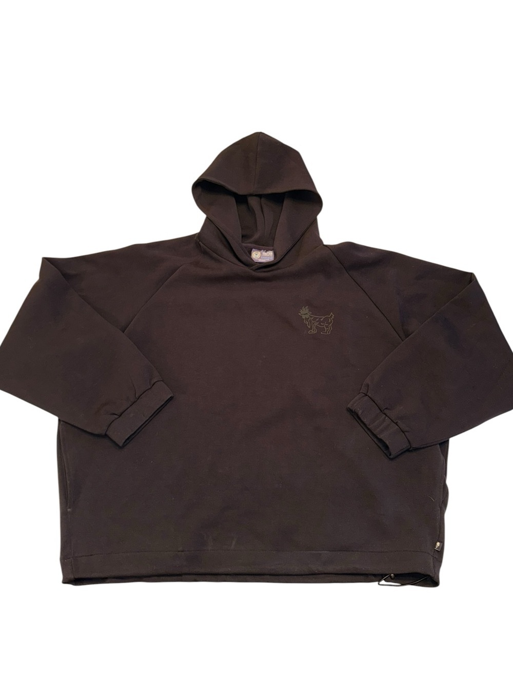 Goat USA Men’s Oversized Hooded Sweatshirt with Bungee Cord Waist Black Med - Picture 6 of 12